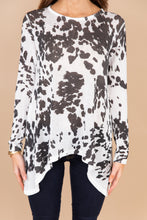 Load image into Gallery viewer, Moving On Ivory White Cow Print Top