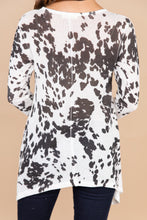 Load image into Gallery viewer, Moving On Ivory White Cow Print Top