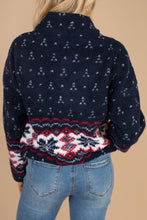 Load image into Gallery viewer, Walking In Winter Navy Blue Fleece Pullover