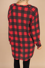 Load image into Gallery viewer, Easy Like Sunday Red Buffalo Plaid Waffle Tunic