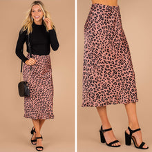 Load image into Gallery viewer, Never Let You Go Blush Pink Leopard Midi Skirt
