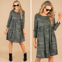 Load image into Gallery viewer, This Is The Dream Army Green 3/4 Sleeve Dress