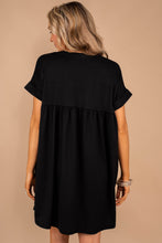Load image into Gallery viewer, At Peace Black Babydoll Dress