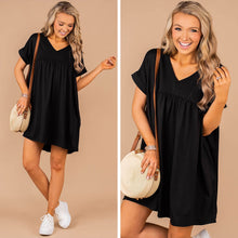 Load image into Gallery viewer, At Peace Black Babydoll Dress