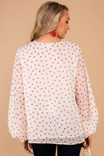 Load image into Gallery viewer, All For Love Ivory White Heart Printed Blouse
