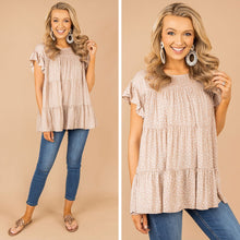Load image into Gallery viewer, Nothing But Love Beige Brown Polka Dot Top