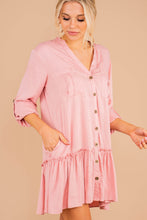 Load image into Gallery viewer, Get Where You're Going Blush Pink Ruffled Hem Dress