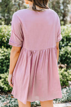 Load image into Gallery viewer, Keeping You Happy Rose Dust Pink Babydoll Dress