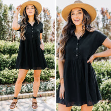 Load image into Gallery viewer, Here Comes The Fun Black Babydoll Dress