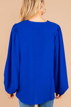 Load image into Gallery viewer, Stop You In Your Tracks Royal Blue Bubble Sleeve Top