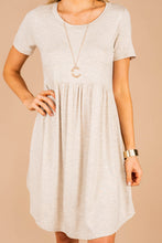 Load image into Gallery viewer, Playful Playlist Oatmeal Brown Babydoll Dress