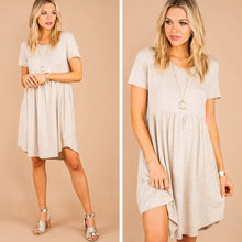 Load image into Gallery viewer, Playful Playlist Oatmeal Brown Babydoll Dress