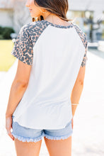 Load image into Gallery viewer, Make It Count Ivory White Leopard Raglan Top