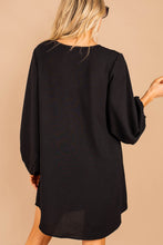 Load image into Gallery viewer, Loud And Clear Black Bubble Sleeve Dress