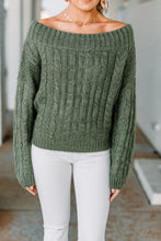 Load image into Gallery viewer, The Best Thing Moss Green Cable Knit Sweater