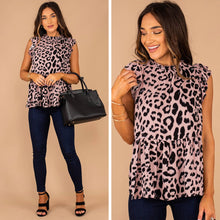 Load image into Gallery viewer, It's My Time Mauve Pink Leopard Top