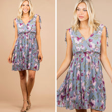 Load image into Gallery viewer, Elegant Affair Dusty Blue Floral Dress