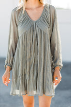 Load image into Gallery viewer, Here To Inspire Olive Green Chiffon Dress