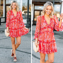 Load image into Gallery viewer, Dreaming Of The Day Red Floral Dress