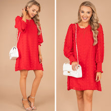Load image into Gallery viewer, You're Mine Red Swiss Dot Dress