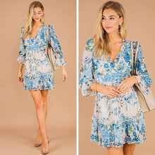 Load image into Gallery viewer, Heart Felt Blue Floral Dress