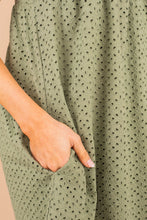 Load image into Gallery viewer, Couldn't Be Sweeter Sage Green Eyelet Dress
