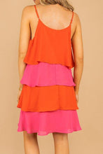 Load image into Gallery viewer, Feeling So Good Tomato Red And Pink Tiered Dress