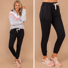 Load image into Gallery viewer, Lounge Legend Black Joggers