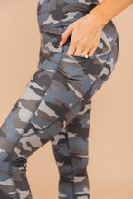 Load image into Gallery viewer, On the Lighter Side Gray Blue Camo Leggings