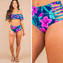 Load image into Gallery viewer, Cherish The Sun Navy Blue Floral Bikini Bottoms