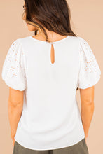 Load image into Gallery viewer, All The Good Ivory White Eyelet Top