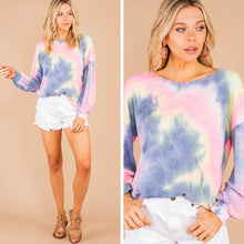 Load image into Gallery viewer, Nights At The Beach Pink Tie Dye Top