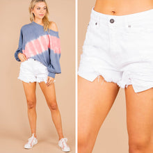 Load image into Gallery viewer, Summertime Adventures White Distressed Shorts