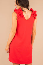 Load image into Gallery viewer, Happy Days Tangerine Red Ruffled Dress