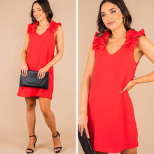Load image into Gallery viewer, Happy Days Tangerine Red Ruffled Dress