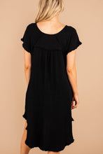 Load image into Gallery viewer, Give Your Love Black Raw Hem Dress
