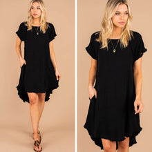 Load image into Gallery viewer, Give Your Love Black Raw Hem Dress