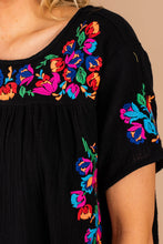 Load image into Gallery viewer, Another Trip Taken Black Embroidered Top
