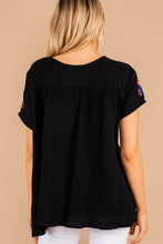 Load image into Gallery viewer, Another Trip Taken Black Embroidered Top