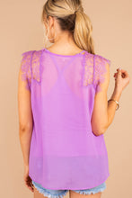 Load image into Gallery viewer, Ready For The Day Lavender Purple Lace Tank