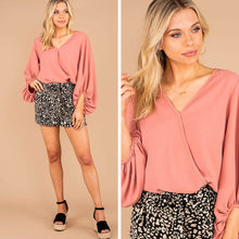 Load image into Gallery viewer, Better With You Salmon Pink Bubble Sleeve Top