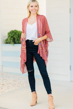 Load image into Gallery viewer, Get Inspired Copper Red Floral Embroidered Kimono