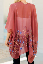 Load image into Gallery viewer, Get Inspired Copper Red Floral Embroidered Kimono