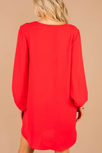 Load image into Gallery viewer, Loud And Clear Red Bubble Sleeve Dress