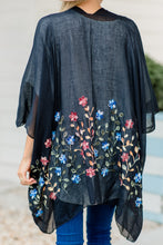 Load image into Gallery viewer, Get Inspired Black Floral Embroidered Kimono