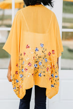 Load image into Gallery viewer, Get Inspired Mustard Yellow Floral Embroidered Kimono