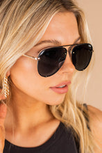 Load image into Gallery viewer, Quay Australia: High Key Rimless Gold w/ Teal Lens Sunglasses
