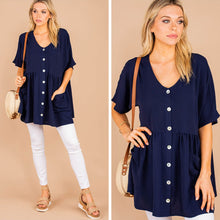 Load image into Gallery viewer, All The Time In The World Navy Blue Tunic