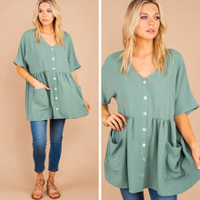 Load image into Gallery viewer, All The Time In The World Sage Green Tunic