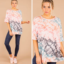Load image into Gallery viewer, Stay Ready Coral Orange Tie Dye Top